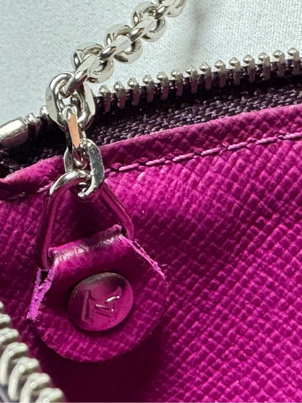 Louis Vuitton Pochette Cles: Purple Epi Leather Key Pouch with Silver Hardware